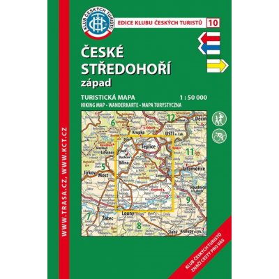 České středohoří západ - mapa KČT 1:50 000 číslo 10 - 9. vydání 2019 - Klub Českých Turistů