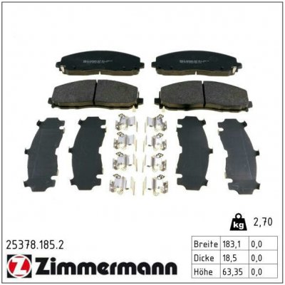 Sada brzdových destiček, kotoučová brzda ZIMMERMANN 25378.185.2 – Hledejceny.cz