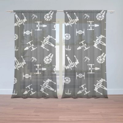 Sablio Záclony Star Wars Vesmírné lodě Pattern: 2ks 150x250cm – Hledejceny.cz