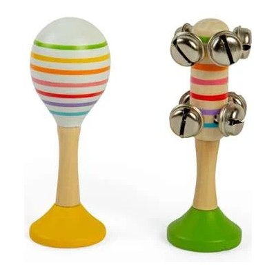 Bigjigs Toys Sada Rumba koule žlutá a rolničky zelené – Zboží Dáma