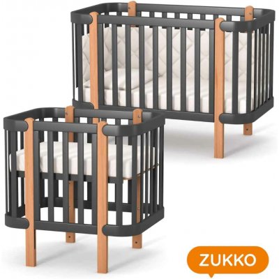 Gekko Kids kolébka Zukko grafit / přírodní buk – Sleviste.cz