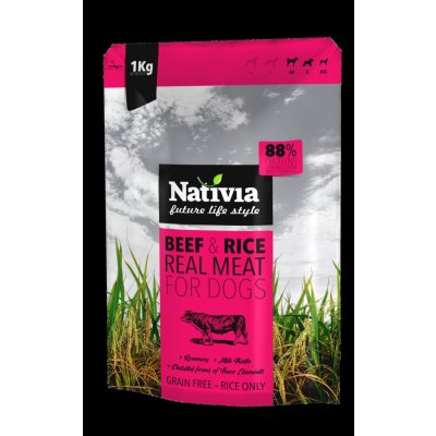 Nativia Real Meat beef & rice 1 kg – Zboží Mobilmania