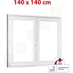 OKNA HNED 140x140 cm (1400x1400 mm) bílé dvoukřídlé bez sloupku (štulp) pravé – HobbyKompas.cz