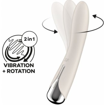 Satisfyer Spinning Vibe 1 béžový silikonový s rotační špičkou 17,5 x 3,5 cm