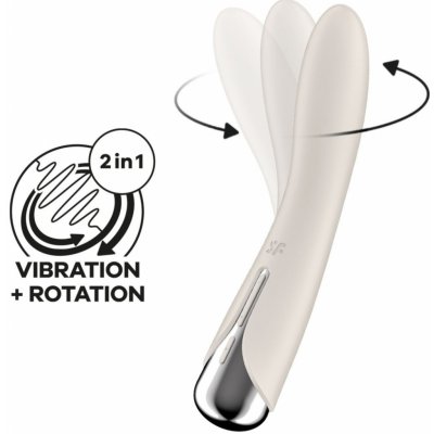 Satisfyer Spinning Vibe 1 béžový silikonový s rotační špičkou 17,5 x 3,5 cm – Zboží Mobilmania