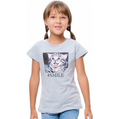 Winkiki dívčí tričko WJG 92592, šedý melír – Zboží Mobilmania