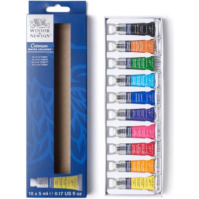 Winsor & Newton Akvarelové barvy v tubě Cotman, sada 10 ks – Zboží Dáma