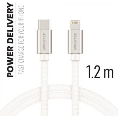 Swissten 71525203 datový USB-C/lightning, 1,2m, stříbrný – Zboží Mobilmania