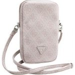 Guess PU 4G Triangle Logo Wallet Phone Bag Zipper růžové – Sleviste.cz