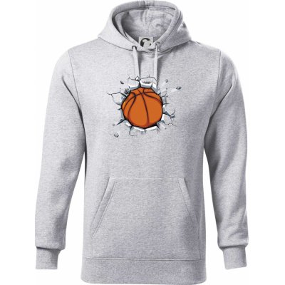 Basketbal míč v triku mikina Cape s kapucí světlešedý melír – Hledejceny.cz