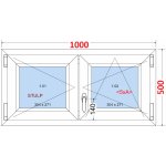 SMART Dvoukřídlé plastové okno 100x50, bez středového sloupku – Zbozi.Blesk.cz