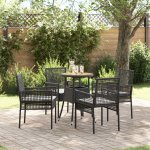 Omaxi 891723 Zahradní jídelní souprava 5 pcs Černá Poly ratan – Hledejceny.cz