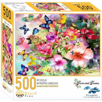 Brain Tree Květiny a motýli 500 dílků – Zboží Mobilmania
