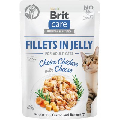 Brit Care Cat Fillets in Jelly Chicken&Cheese 6 x 85 g – Zboží Mobilmania