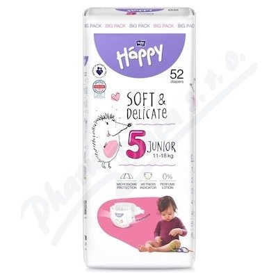 Happy Soft&Delicate 5 11-18 kg 52 ks – Zbozi.Blesk.cz