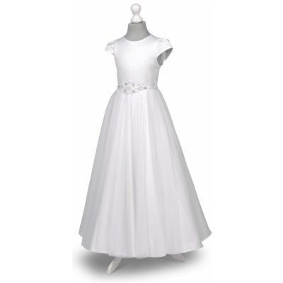 Dívčí šaty s tylem Tosia BZ 091 bílé – Zbozi.Blesk.cz