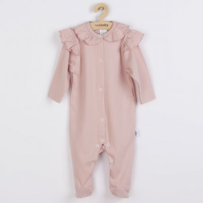 New Baby Kojenecký bavlněný overal Stripes bílý – Zboží Dáma