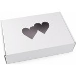 Papírová krabice s průhledem - srdce - bílá (10 ks) – Hledejceny.cz