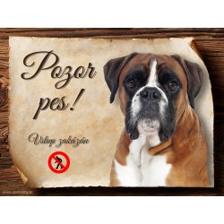 Sport hobby Cedulka Boxer Pozor pes zákaz 15 x 11 cm