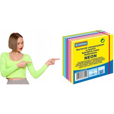 Samolepicí kartičky DONAU barevná kostka 76x76 mm neon mix 400 ks – Hledejceny.cz