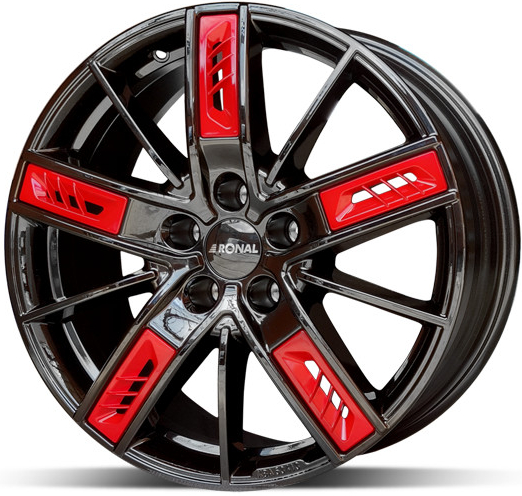 Ronal R67 8x19 5x114,3 ET54 jetblack red left