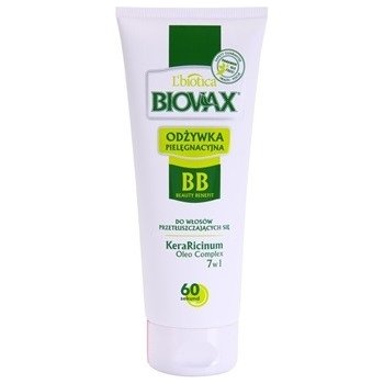 L'Biotica Biovax Dull Hair hydratační kondicionér pro mastné vlasy a vlasovou pokožku KeraRicinum Oleo Complex Paraben & SLS Free 200 ml