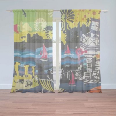 Sablio Záclony Malba: 2ks 150x250cm – Hledejceny.cz