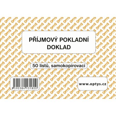 Optys 1318 Příjmový pokladní doklad A6 samopropisovací 50 listů – Zboží Dáma