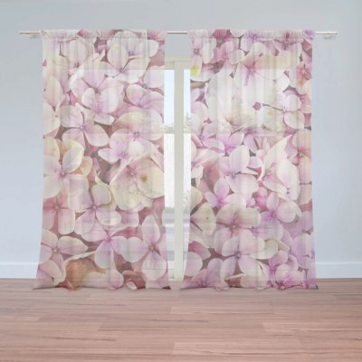 Sablio Záclony Růžové květy: 2ks 150x250cm – Hledejceny.cz