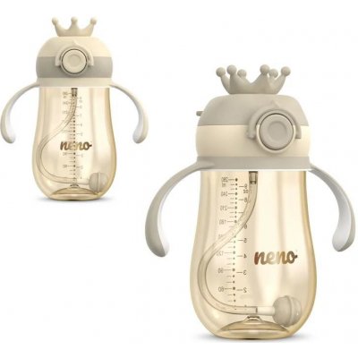 Neno Mio 2 tréninkový hrnek s brčkem Brown 280 ml – Sleviste.cz