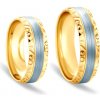 Prsteny Savicki Snubní prsteny dvoubarevné zlato ploché SAVOBR99