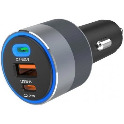 Forcell F-Energy ALU 2x USB-C & USB-A 65W Nabíječka do auta - šedá – Zboží Živě