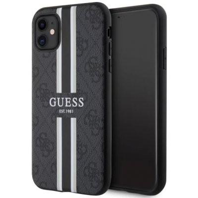 Pouzdro Guess iPhone 11 / XR 4G Printed Stripes MagSafe černé – Zbozi.Blesk.cz