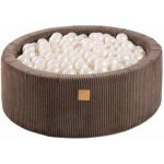 MeowBaby kulatý míčkový bazének 90 x 30 cm aesthetic brown + 200 bílých míčků – Zboží Dáma