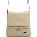 MiaMore kožená dámská crossbody kabelka tmavě béžová – Zboží Mobilmania