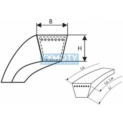 Klínový řemen 10x770 Li - Z 790 Lw Profi Rubena | Zboží Auto