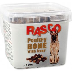 RASCO Pochoutka Dog kosti drůbeží s játry 550 g