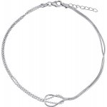 SILVEGO stříbrný kuličkový / hádkový řetízek na nohu margaret ZT130955A – Zboží Dáma
