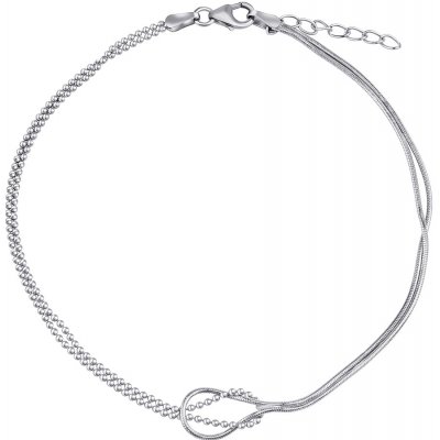 SILVEGO stříbrný kuličkový / hádkový řetízek na nohu margaret ZT130955A – Zboží Dáma