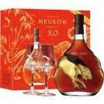 Meukow XO 40% 0,7 l (dárkové balení 2 sklenice) – Zboží Dáma