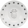 Miska pro kočky keramická miska-talířek pro krátkonosé kočky, bílá 0,2 l/15 cm