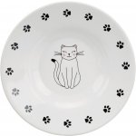 keramická miska-talířek pro krátkonosé kočky, bílá 0,2 l/15 cm – Zboží Mobilmania