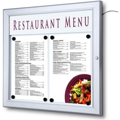 A-Z Reklama CZ Menu Board SCZ venkovní prosvětlená LED vitrína 2 x A4 – Zboží Živě