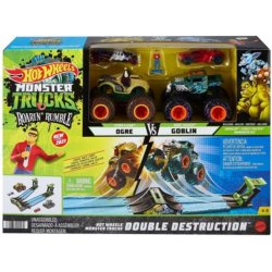 Hot Weels Mattel Monster Trucks Roarin Rumble Double Destruction