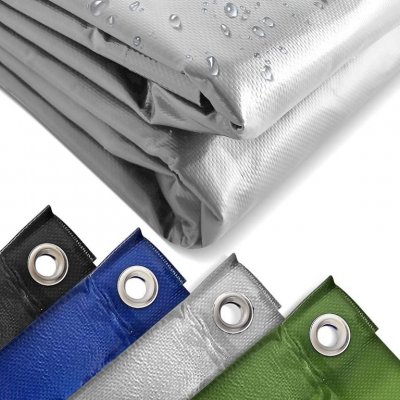 Jago 87847 Plachta 650 g/m², hliníková oka, šedá, 2 x 3 m – Zboží Mobilmania