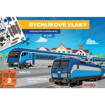 rychlíkové vlaky jednoduché vystřihovánky