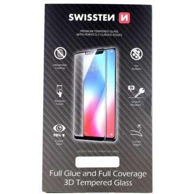 Swissten tvrzené sklo Xiaomi Redmi Note 9 3D zahnuté černé 55389 – Zboží Živě