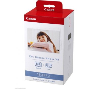 Fotopapír pro termosublimační tiskárny Canon 10x15cm, 108ks (KP108IN)