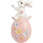 Clayre & Eef Dekorace králík na růžovém vajíčku s motýlky - 16*15*29 cm – Hledejceny.cz