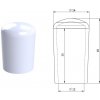 Vnější krytka PVC ø 16 x 18 mm, otvor 12 x 15 mm, bílá
